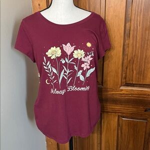 Wound Up Burgundy Floral Graphic Tee